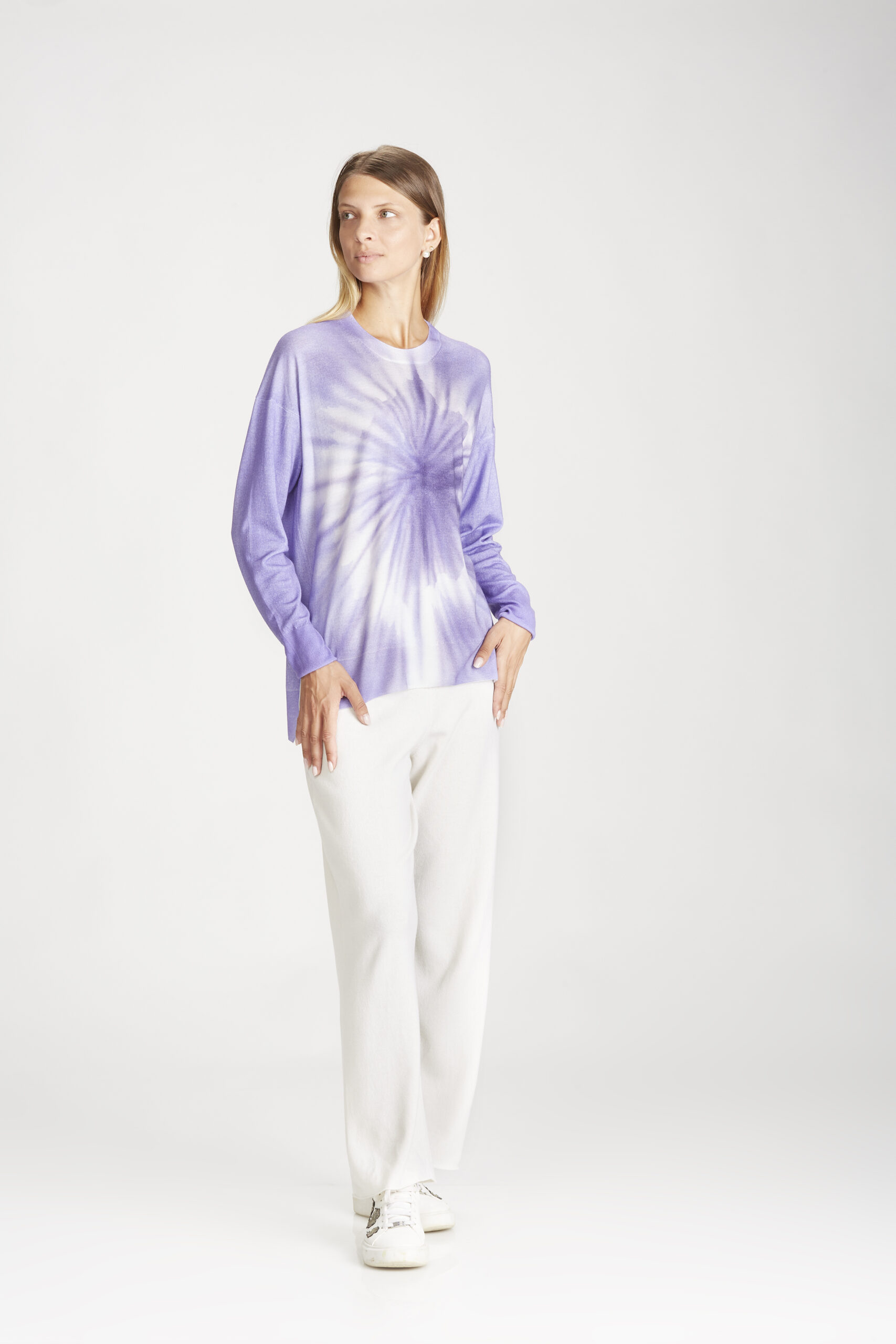 Girocollo Rasato in Lana Stampato