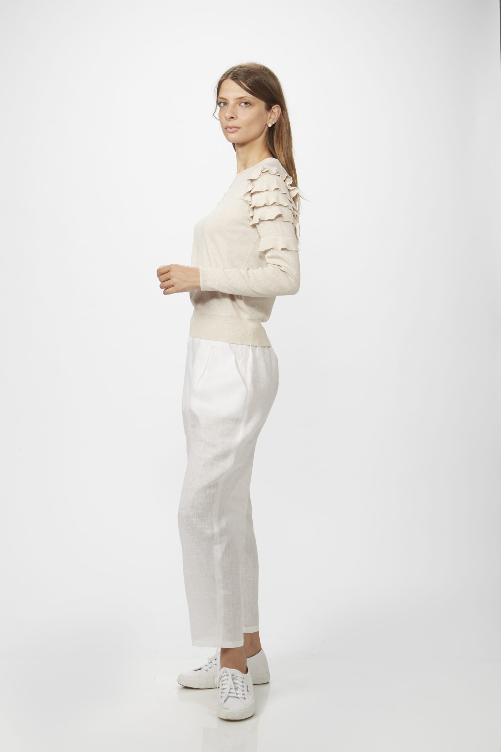 Girocollo Manica Lunga con Volants