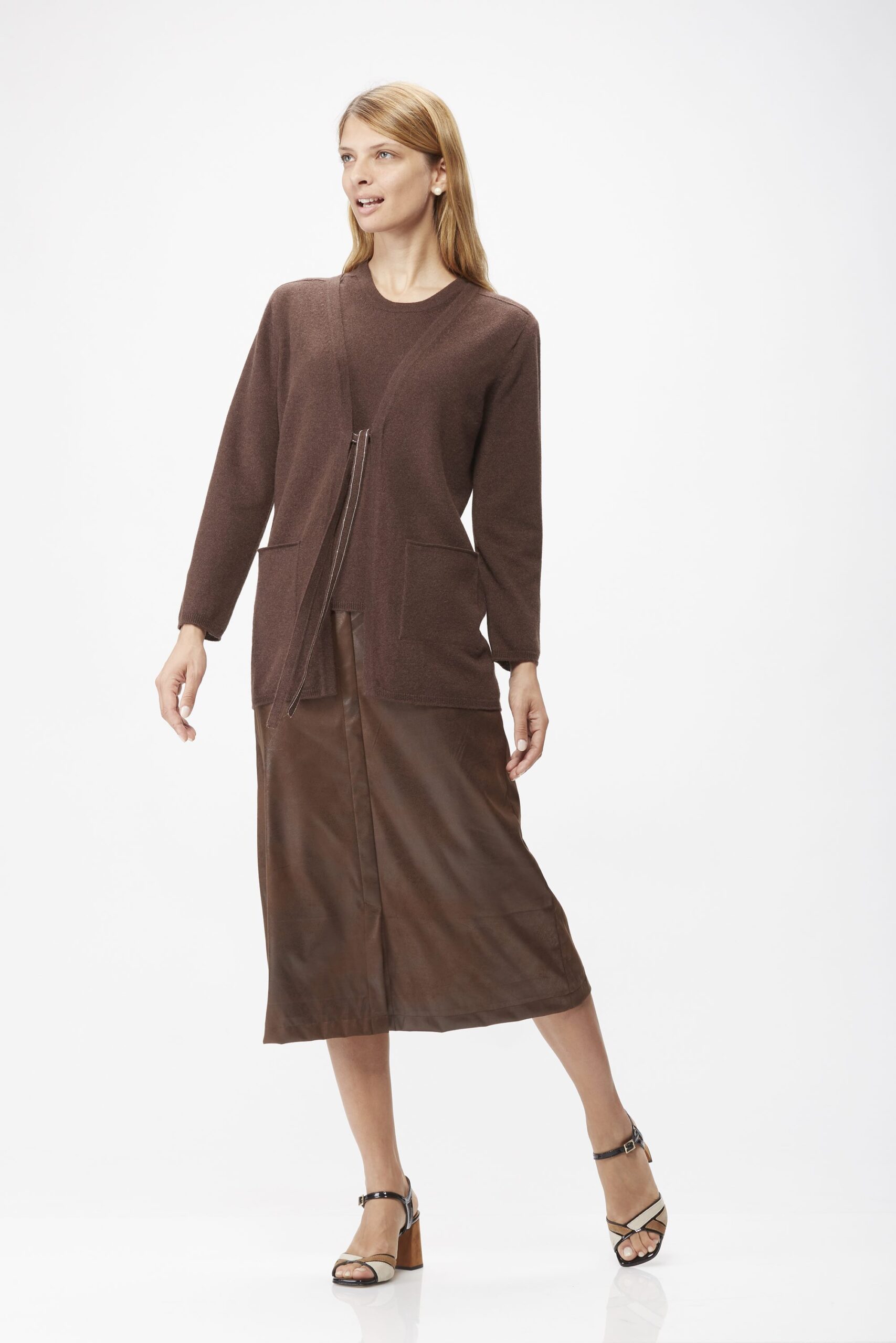 Cardigan Rasato in Cashmere con Tasche